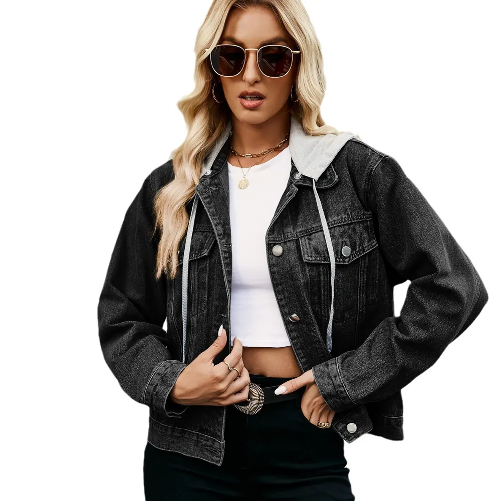 Slim-Fit Washed Short Denim Jacket