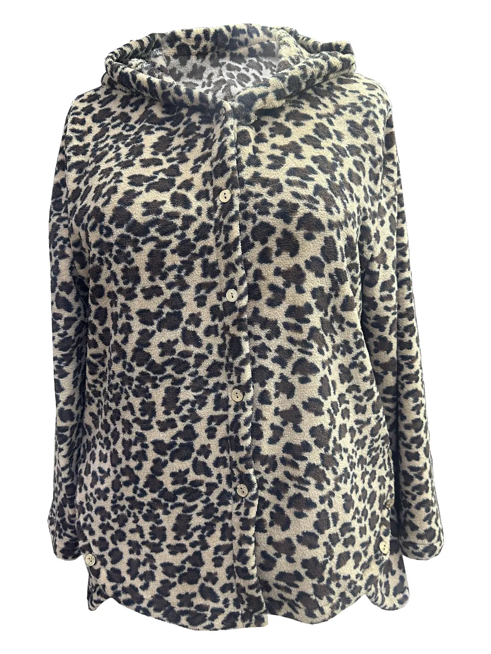 Leopard Print Single-Breasted Cardigan