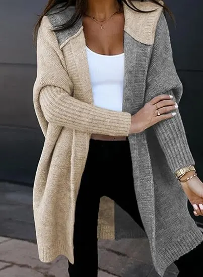 Hooded Mid-Length Knit Cardigan