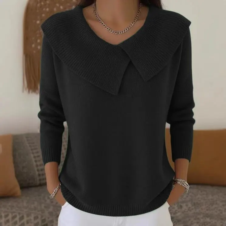 Retro Slim Lapel Knit Sweater