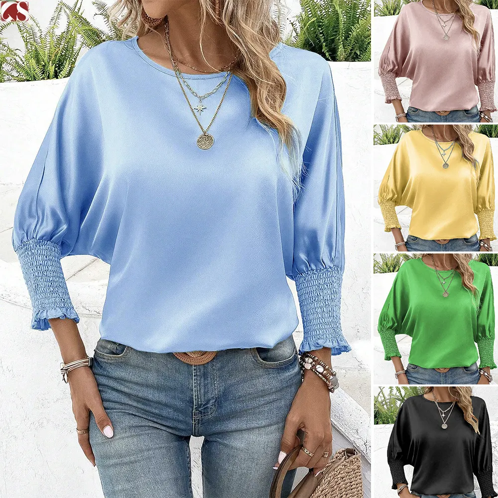 Ruched Batwing Sleeve Relaxed Top