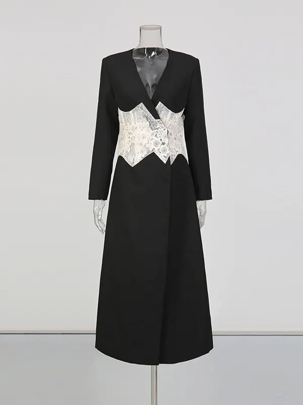 Ivory Lace Corset Maxi Coat