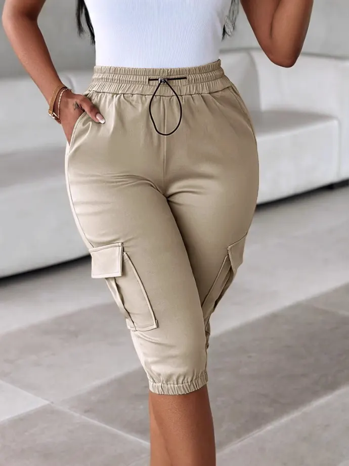Plus Size Drawstring Pocket Shorts