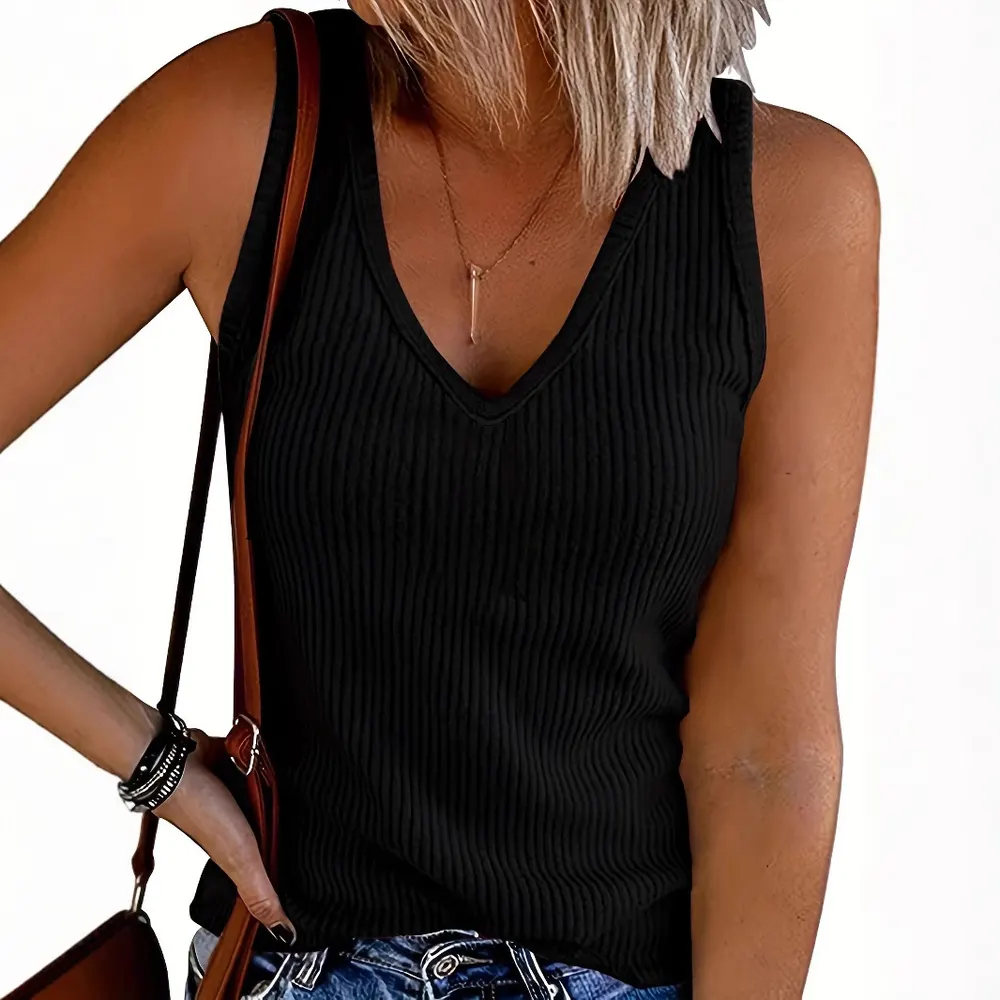 V-Neck Sleeveless Knit Vest