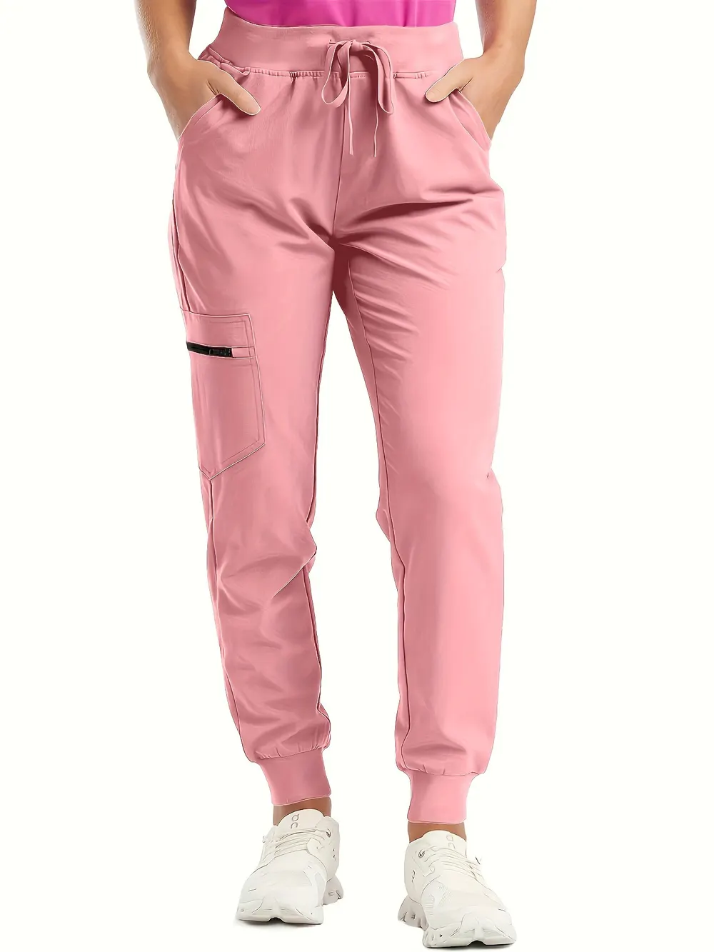 High-Waisted Wide-Leg Drawstring Trousers