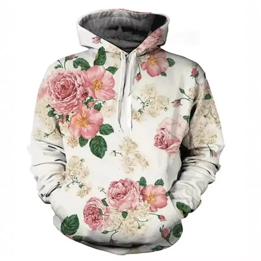 Floral Print Hooded Sweatshirt