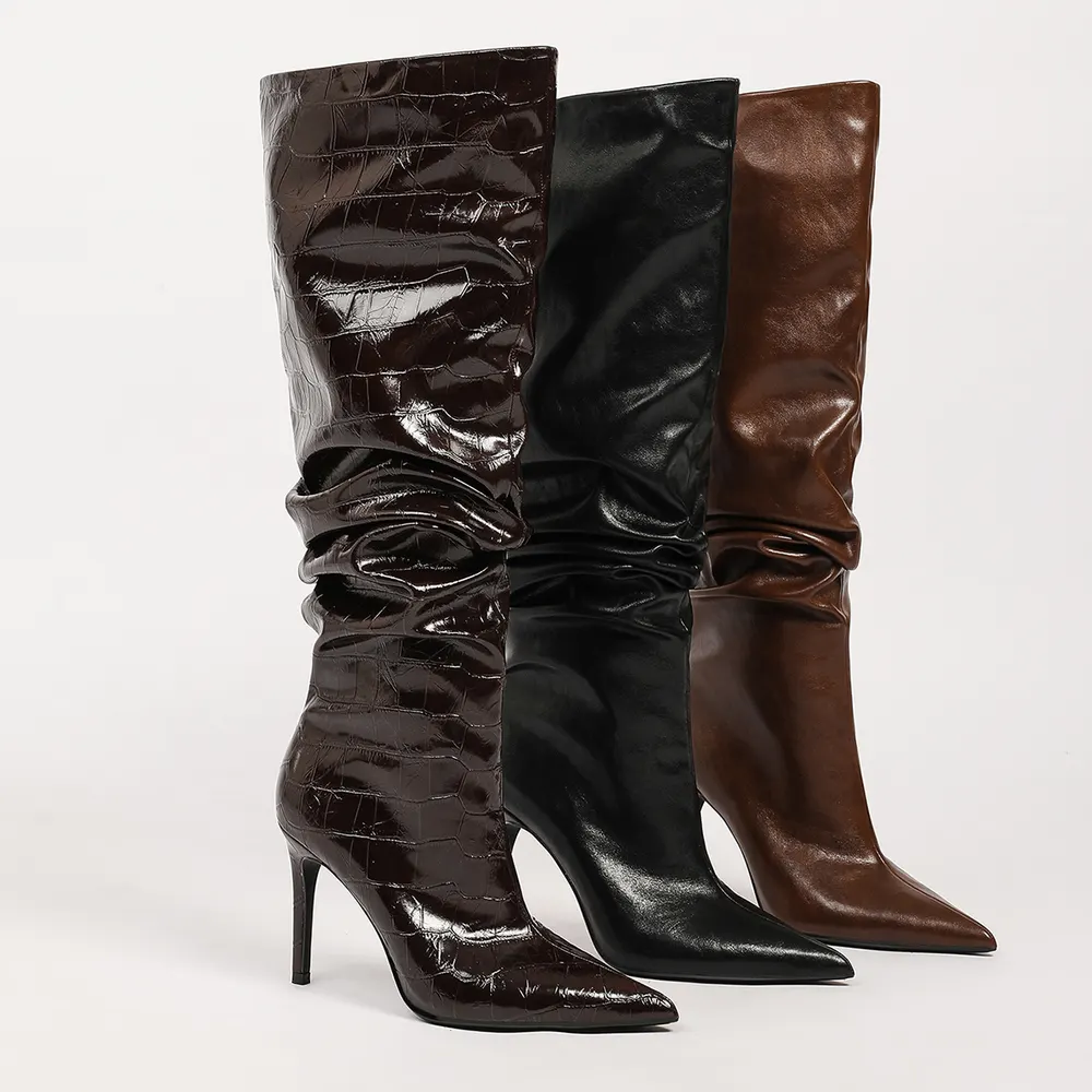 Pointed Toe Over-the-Knee Stiletto Boots
