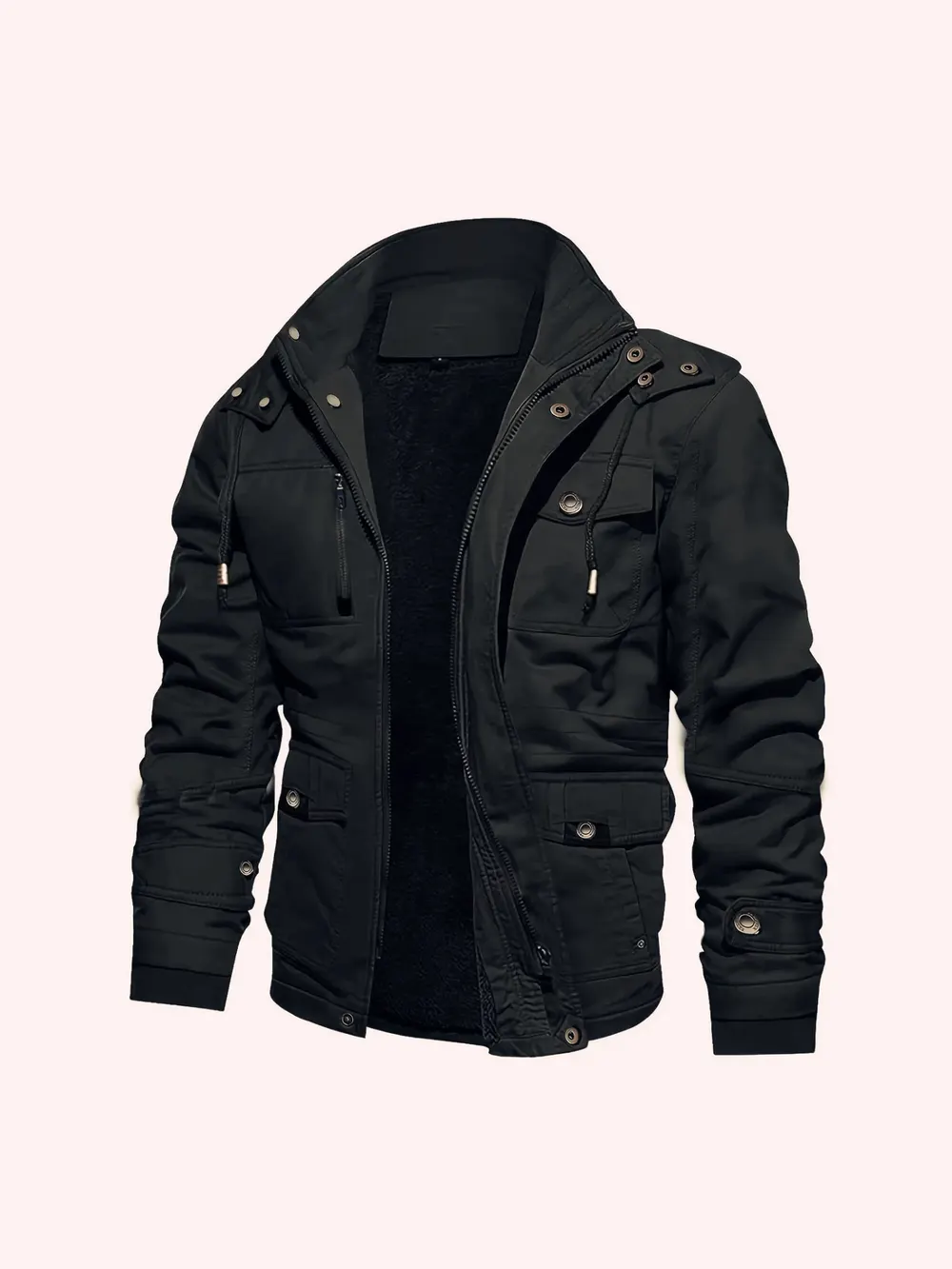 Fleece-Lined Workwear Trench Coat