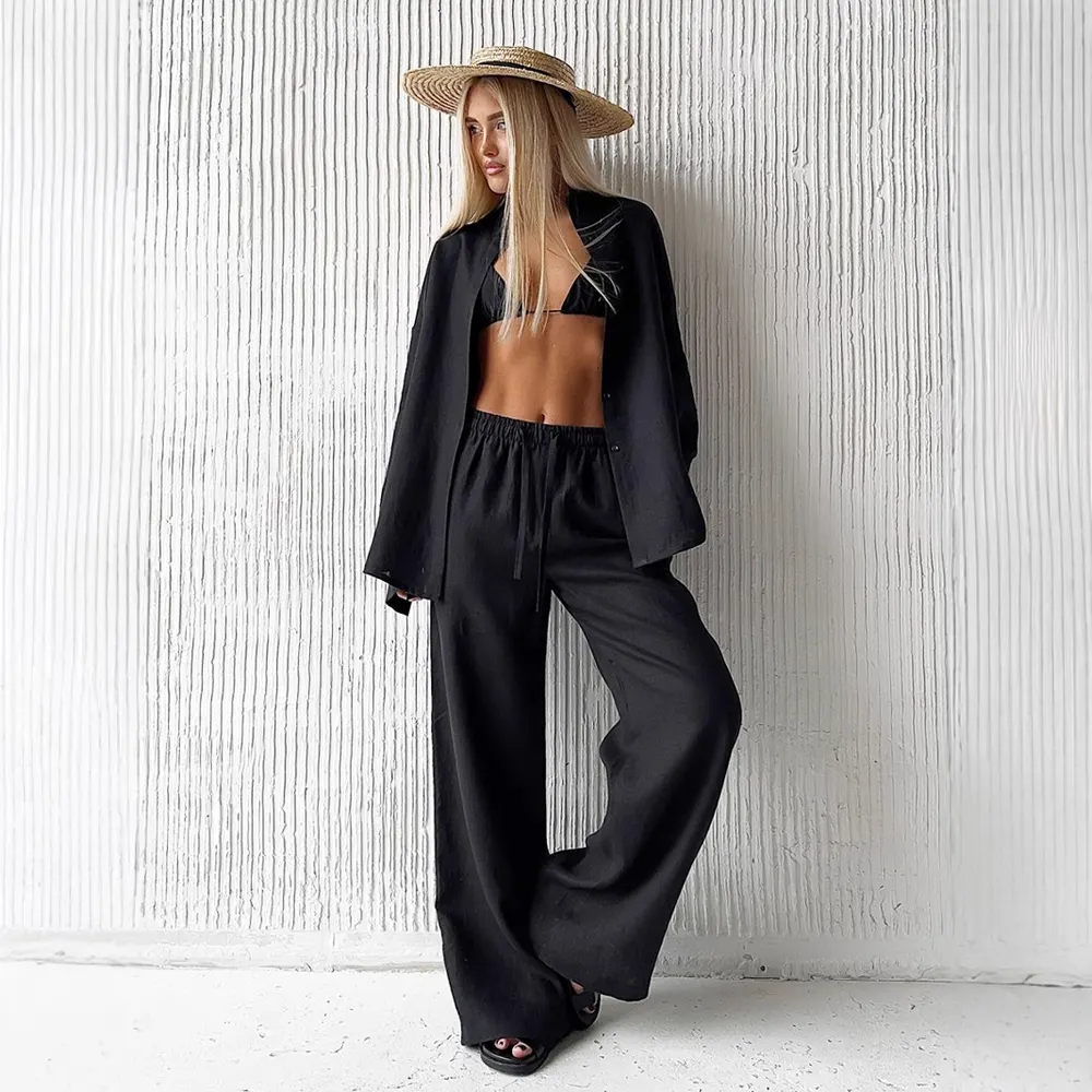 Loose Cotton Shirt and Trouser Set