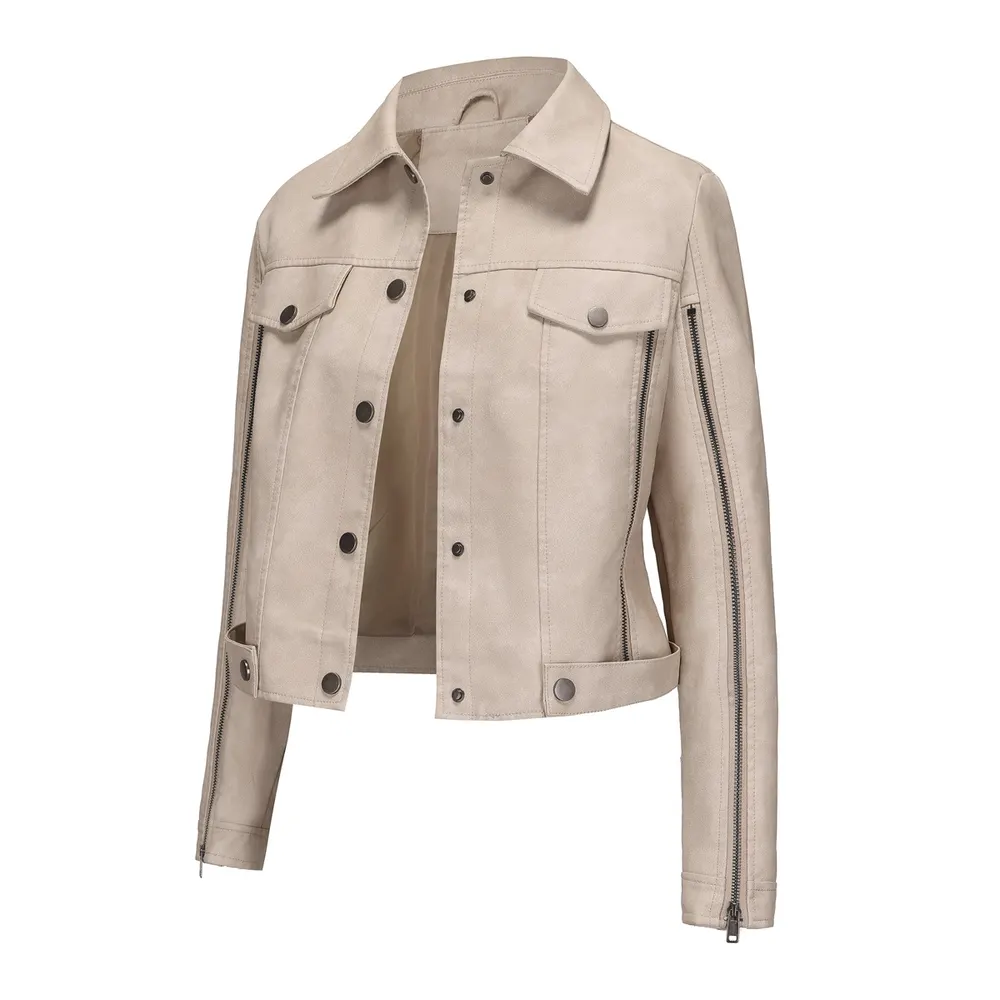 Multi-Zip Leather Moto Jacket