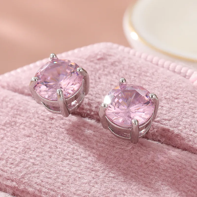 Blush Crystal Prong Stud Earrings