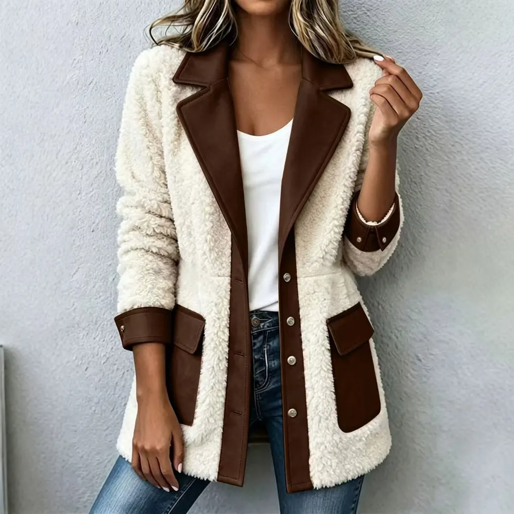 Plush Turn-Down Collar Winter Coat