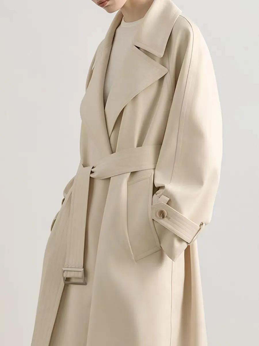 Classic Belted Long Trench Coat