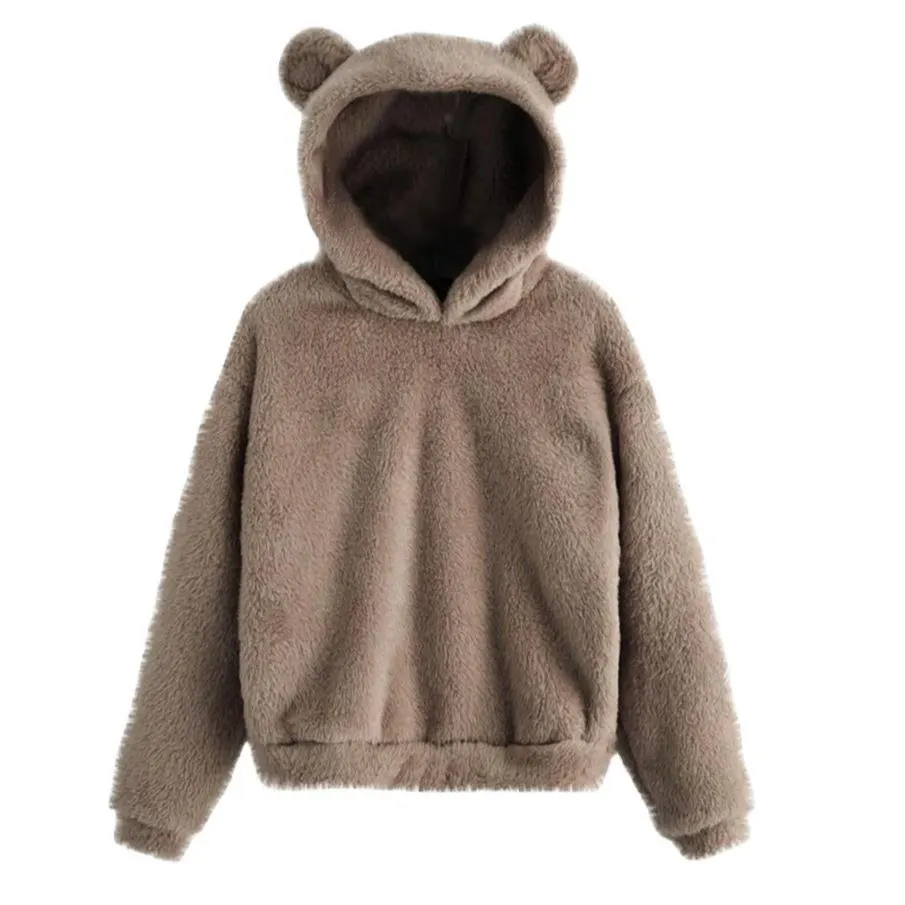 Fluffy Rabbit Ear Hooded Sweater Vest