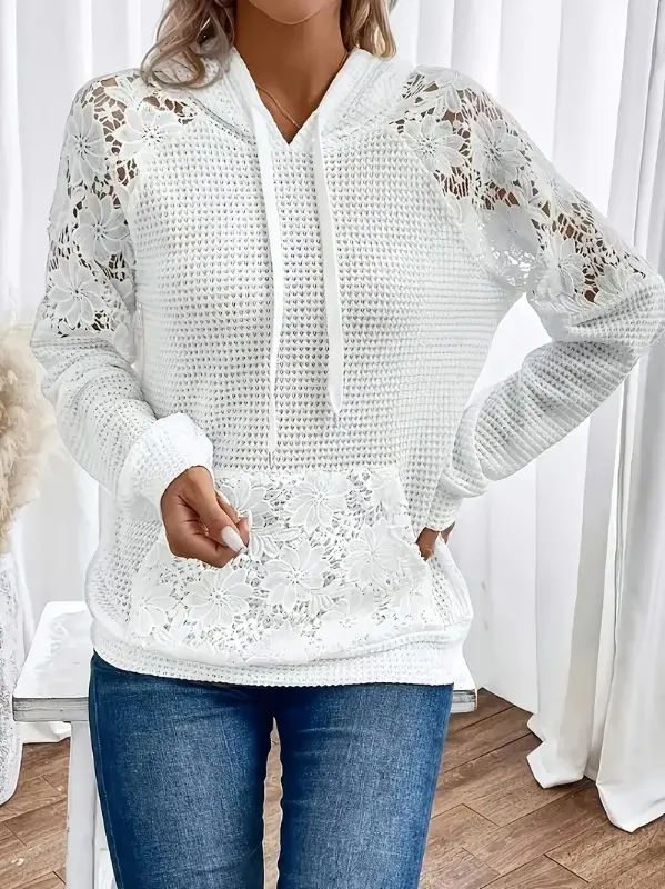 Long-Sleeve Lace Panel T-Shirt