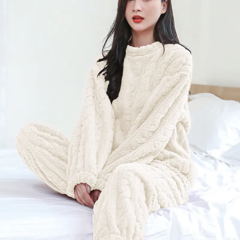 Coral Velvet Pullover Pajama Set