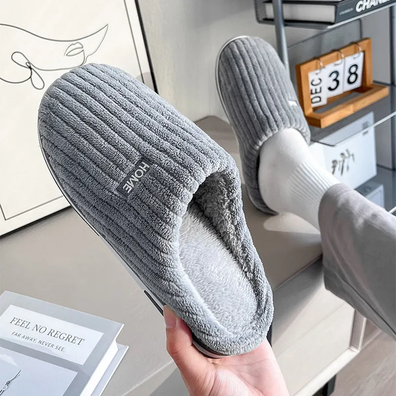 Plush-Lined Indoor House Slippers