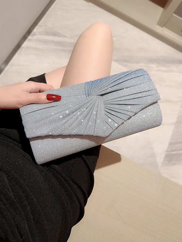 Woven Metallic Evening Clutch