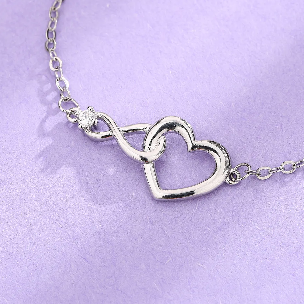 Heart Charm Zirconia Bracelet