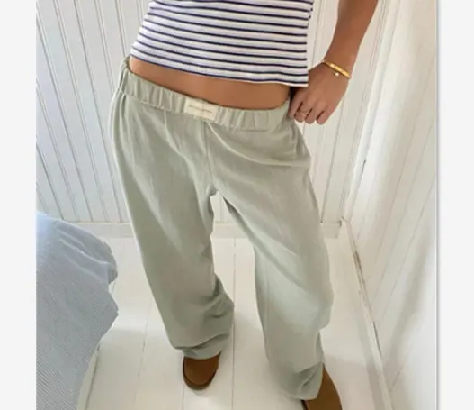 Striped High-Waist Wide-Leg Trousers