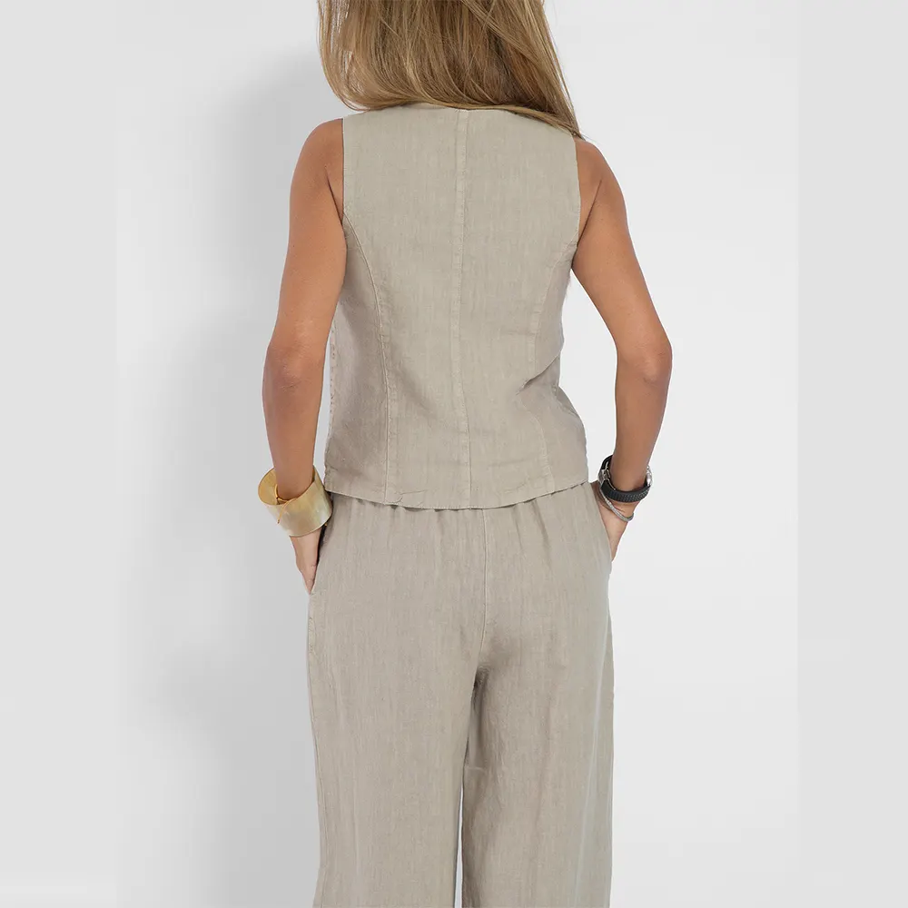 Cotton Linen Vest and Trouser Set