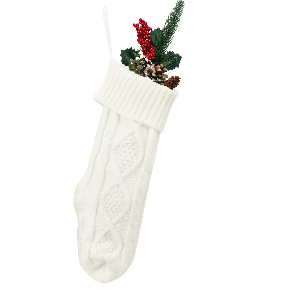 Embroidered Knit Christmas Socks