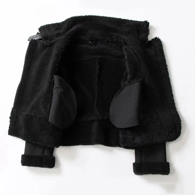 Suede Lamb Wool Moto Jacket