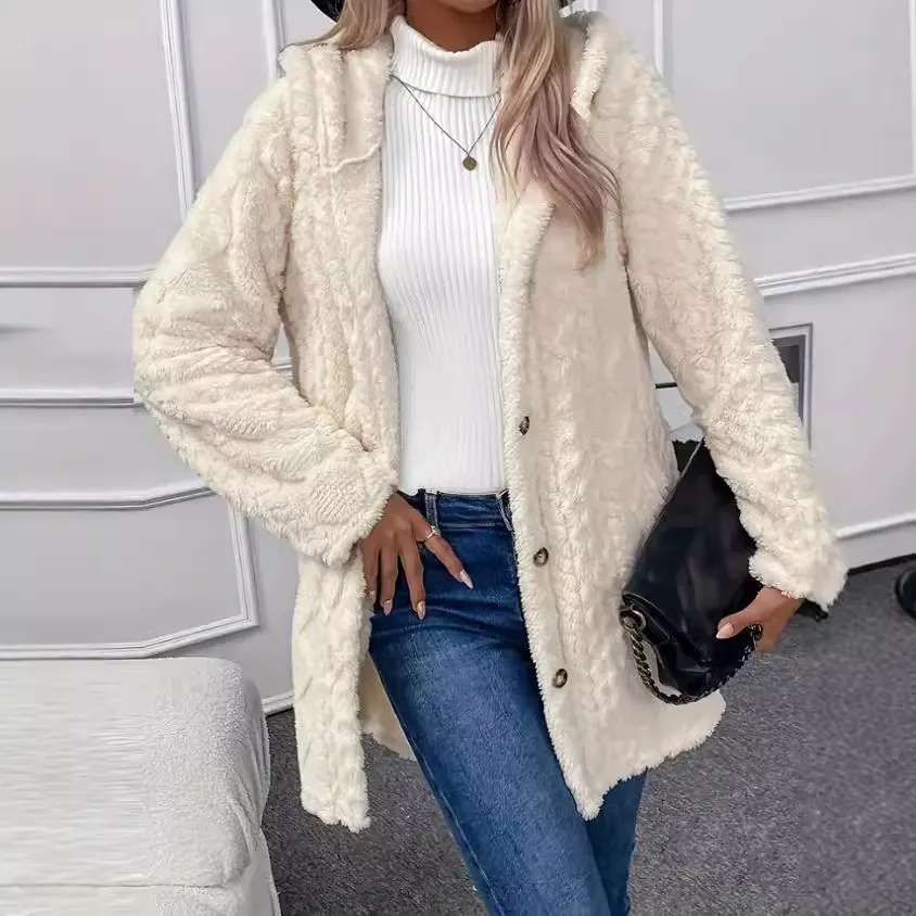 Hooded Button-Front Longline Cardigan
