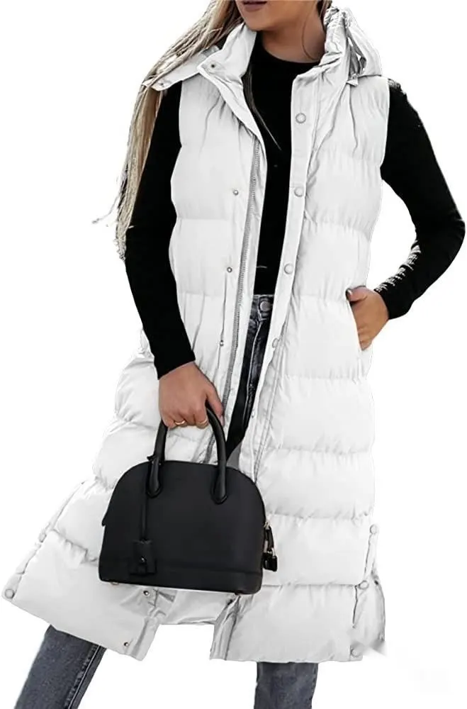 Mid-Length Sleeveless Zip Jacket