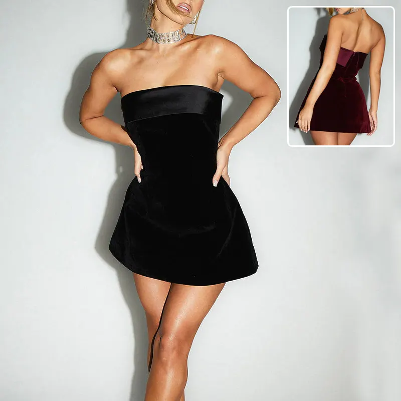 Sleeveless A-Line Mini Dress with Front Zip