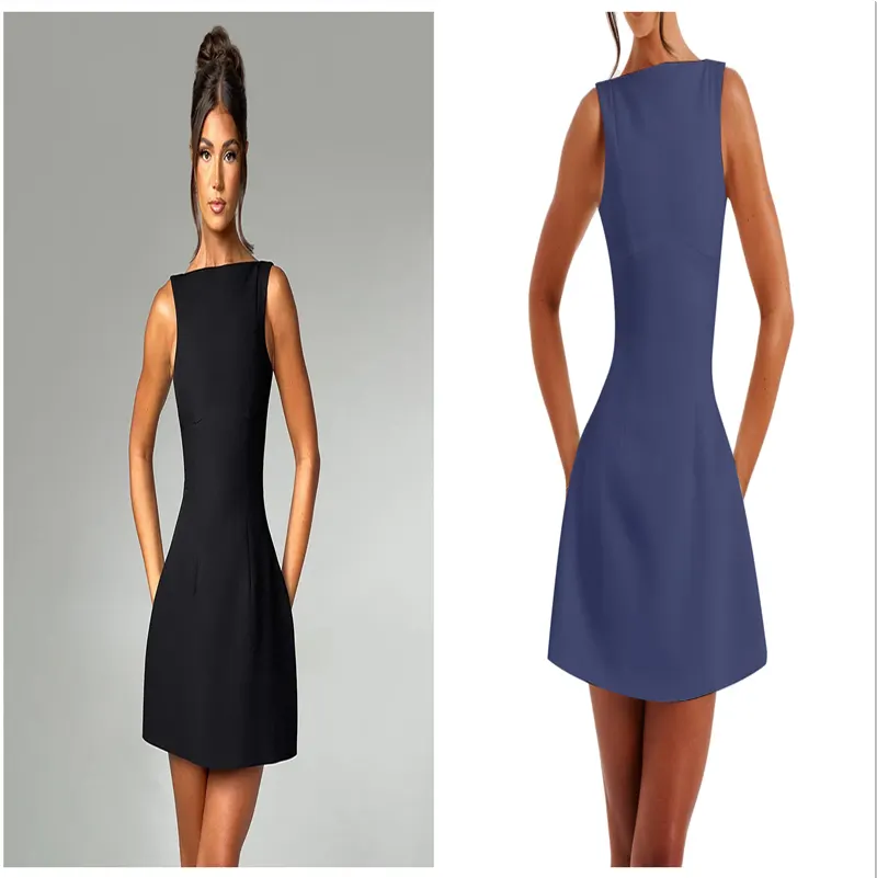 Backless High-Waist Slip Dress