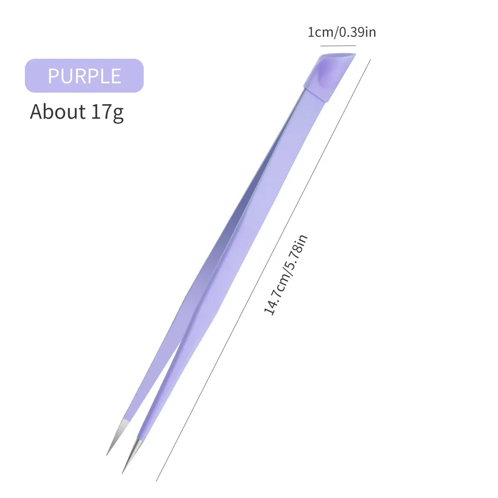 Double-Headed Manicure Tweezers with Silicone Presser