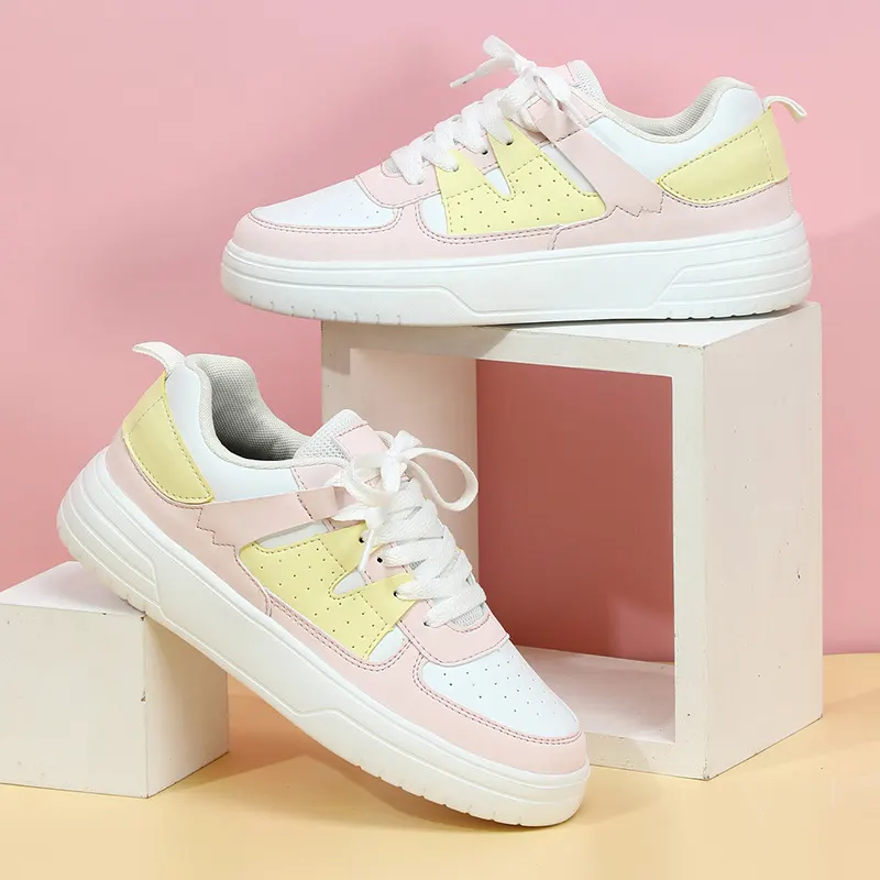 Platform Mesh Lace-Up Sneakers