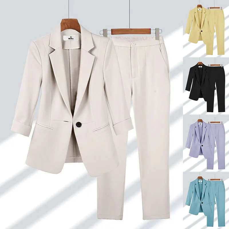 Single-Breasted Blazer and Straight Trouser Set