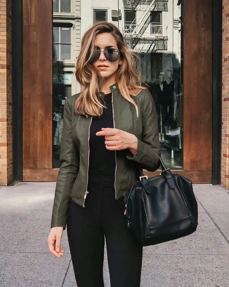 Faux Leather Zip Jacket