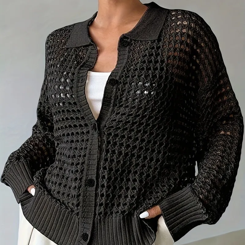 Oversized Lapel Knit Cardigan
