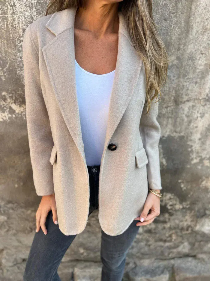 Button-Front Short Blazer