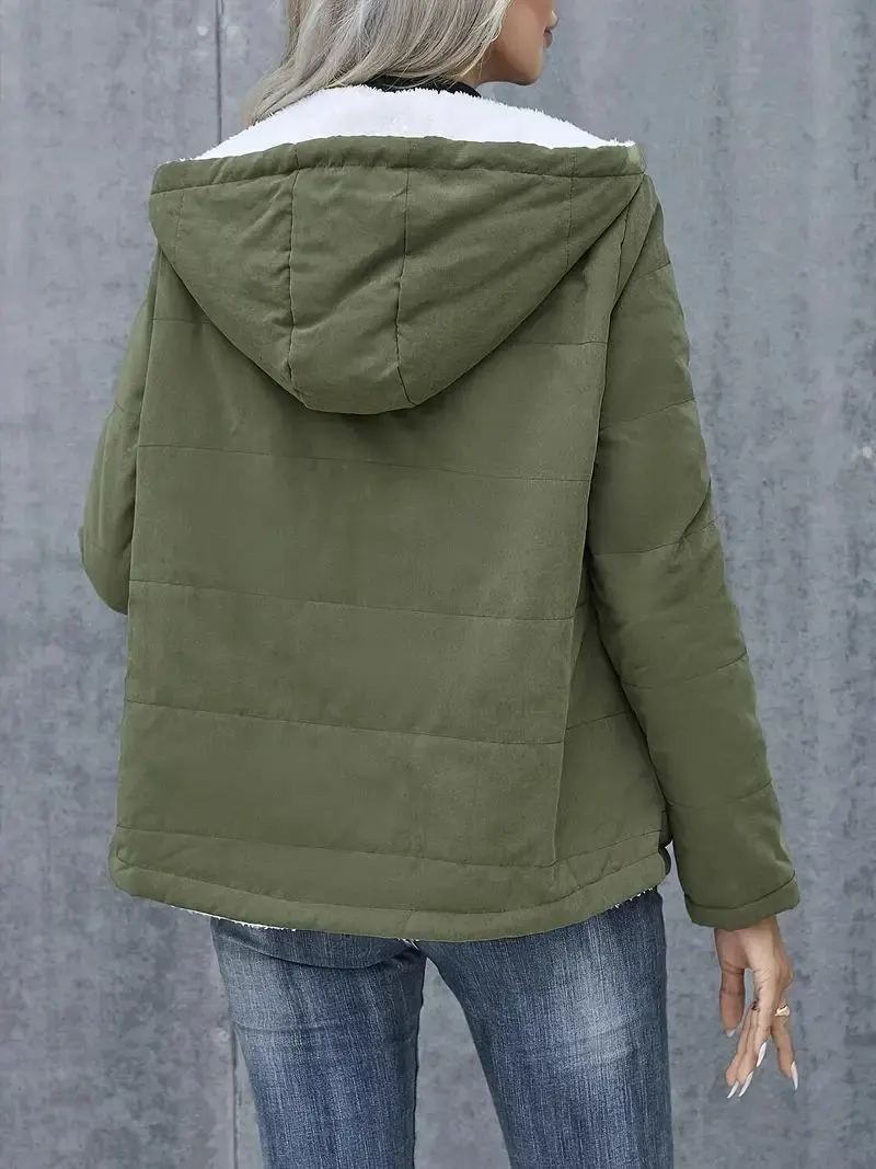 Fleece-Lined Hooded Longline Coat