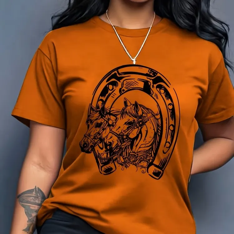 Loose Fit Printed Round Neck T-Shirt