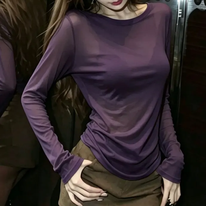 Lightweight Patchwork Long Sleeve Top