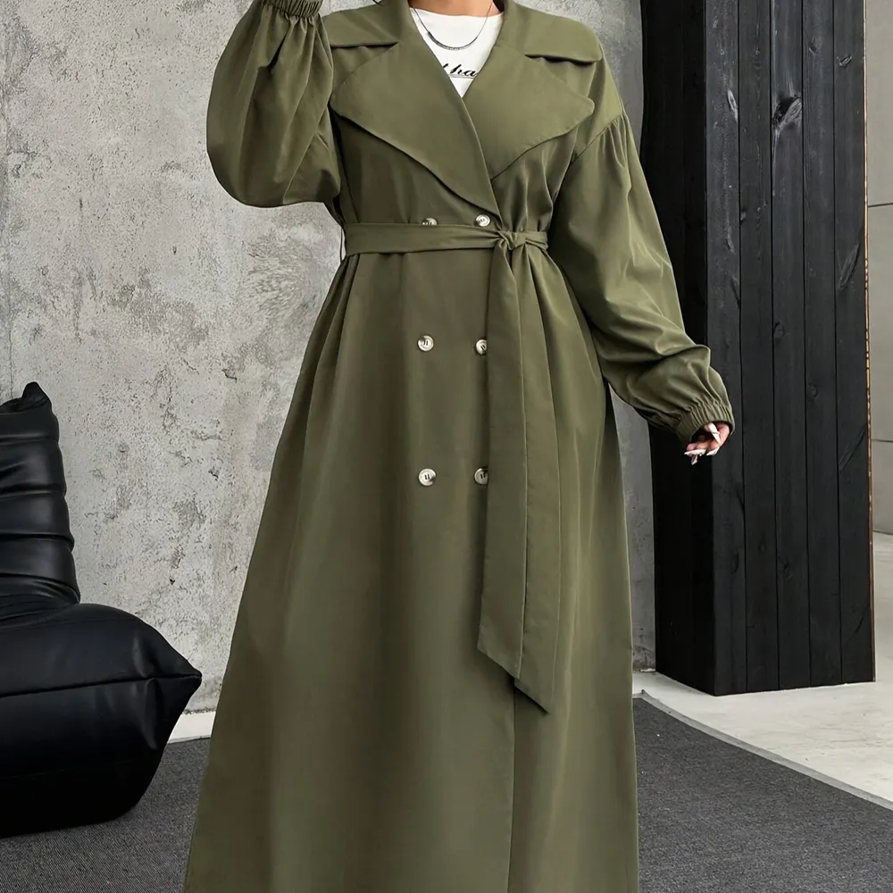 Double-Breasted Belted Trench Coat