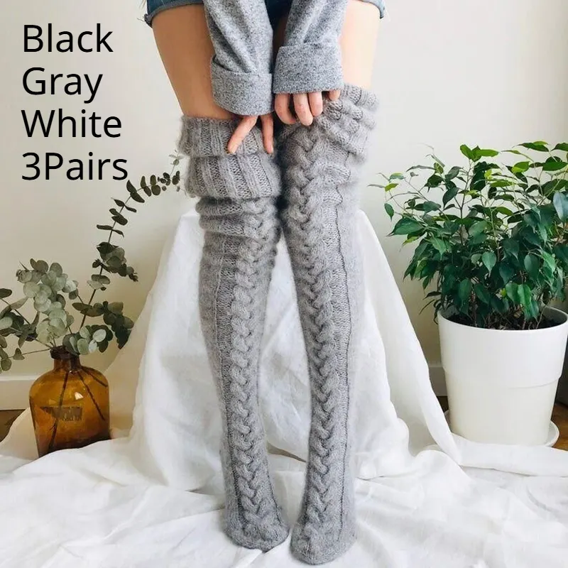 Over-the-Knee Pile Knit Socks