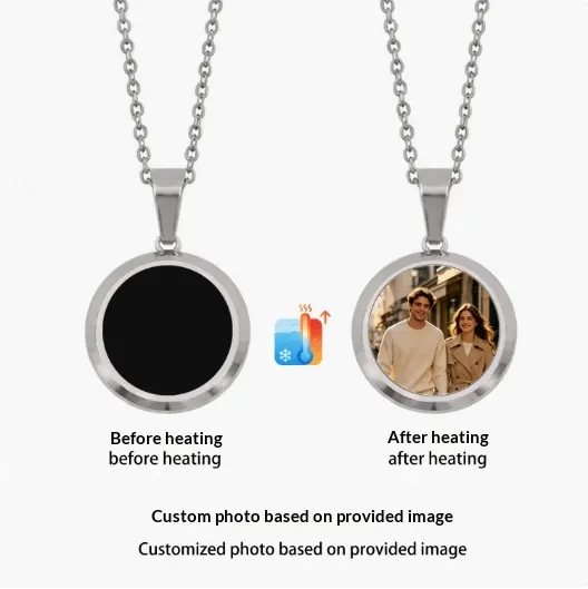 Heat-Reactive Round Pendant Necklace