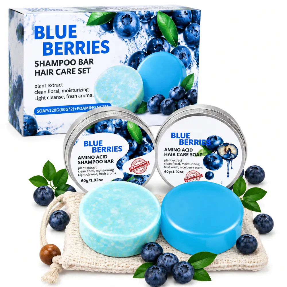 Blueberry Shampoo Bar Hair Care Set