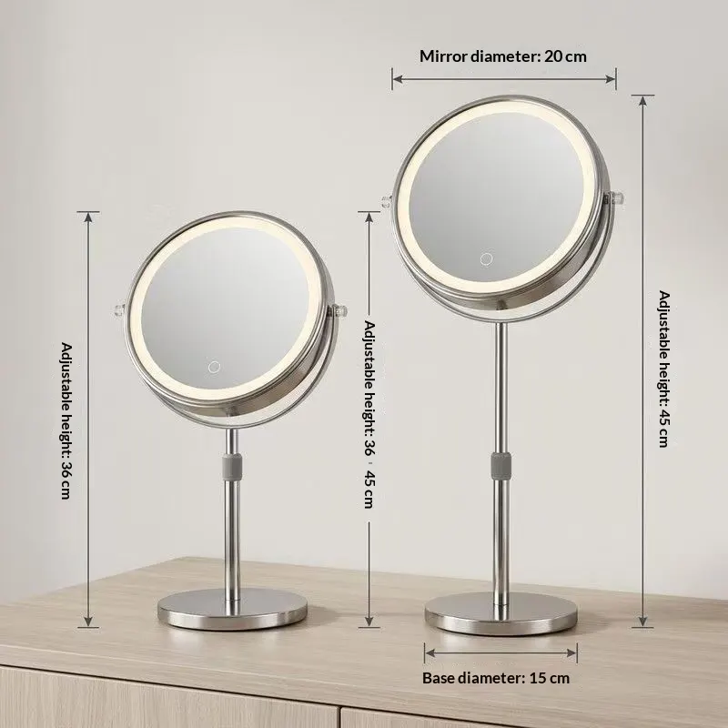 Double-Sided Lighted Makeup Mirror, 8 Inch