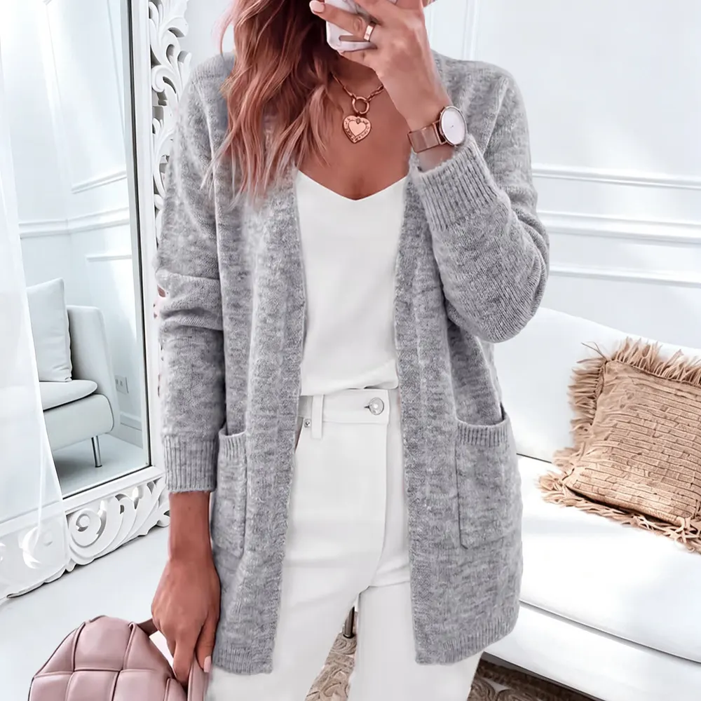 Loose Knit Mid-Length Sweater Coat