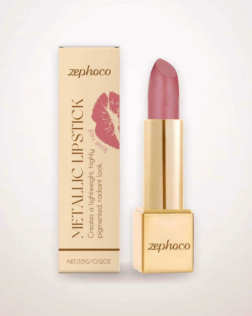 Rose Red Metallic Cream Lipstick