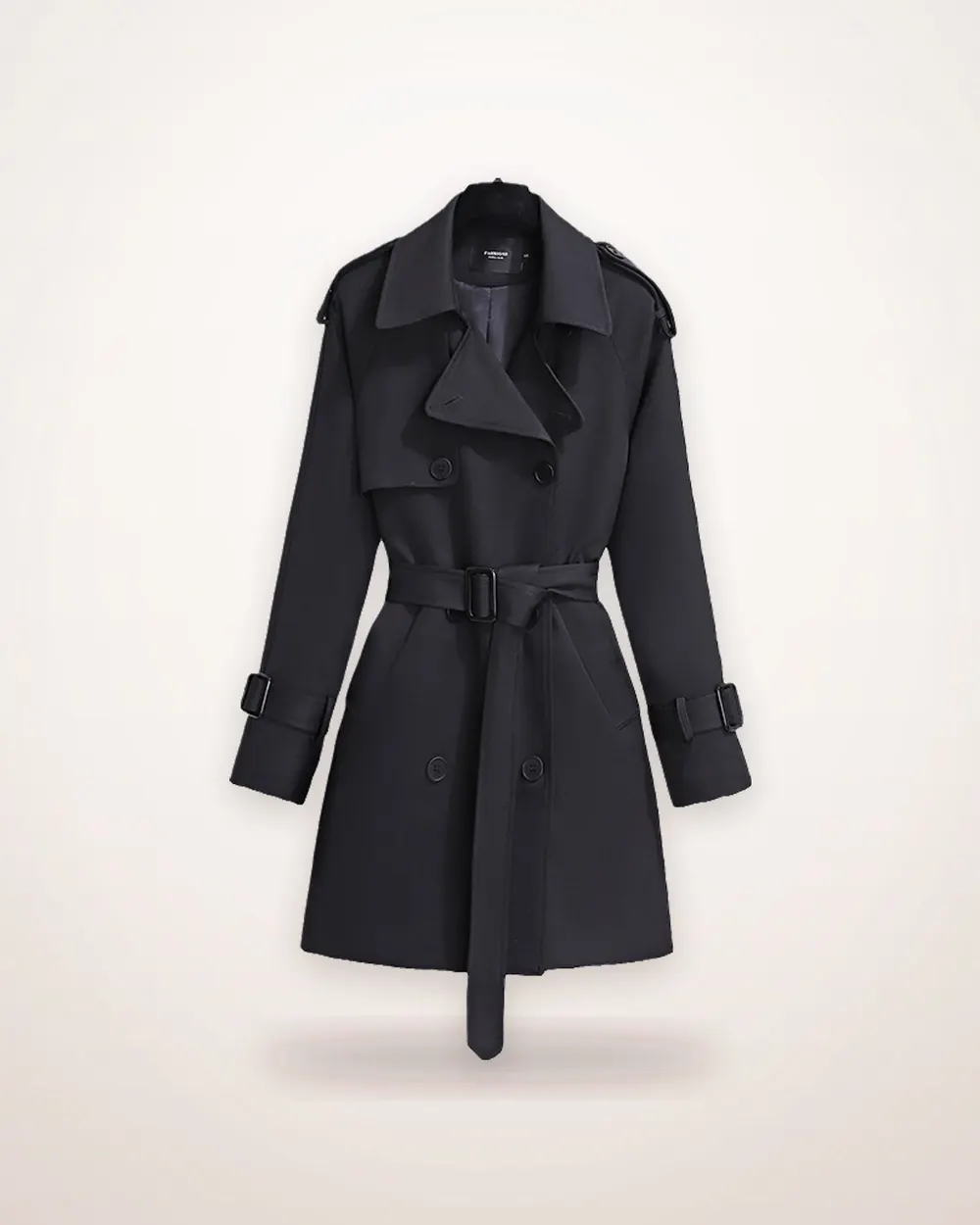 Short Button-Front Trench Coat