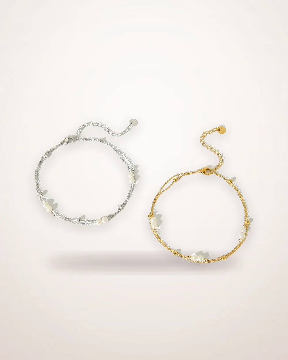 Double-Layer Beaded Multi-Strand Anklet