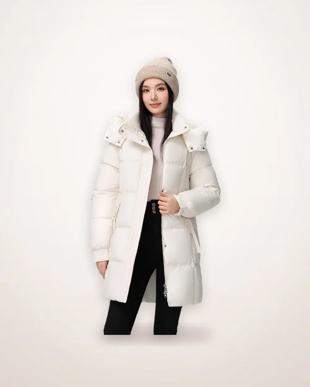 Mid-Length Quilted Down Cotton Coat